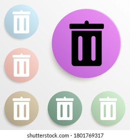 trash box badge color set. Simple glyph, flat vector of web icons for ui and ux, website or mobile application