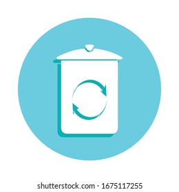 Trash box badge icon. Simple glyph, flat vector of web icons for ui and ux, website or mobile application