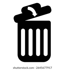 Icono de diseño de caja de basura Vector Ilustrator
