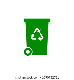 trash box green icon. Element of nature protection icon for mobile concept and web apps. Isolated trash box icon can be used for web and mobile on white background