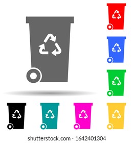trash box green multi color style icon. Simple glyph, flat vector of greenpeace icons for ui and ux, website or mobile application