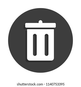 trash box icon in Badge style with shadow 