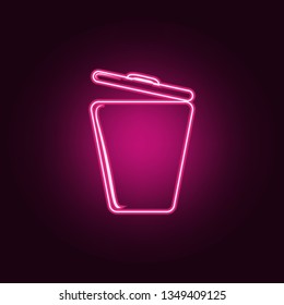 trash box icon. Elements of Ecology in neon style icons. Simple icon for websites, web design, mobile app, info graphics