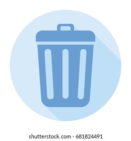 Trash box icon in flat design