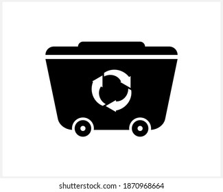 Trash box icon isolated on white. Recycled symbol. Vector stock illustration. EPS 10