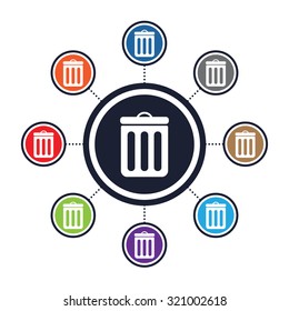 Trash box icon for web and mobile