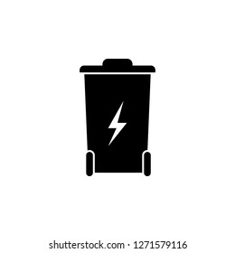 trash box, lightning icon on white background. Can be used for web, logo, mobile app, UI, UX