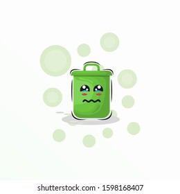 trash box mascot expressions design vector