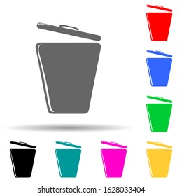 trash box multi color style icon. Simple glyph, flat vector of ecology icons for ui and ux, website or mobile application