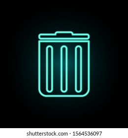 Trash box neon icon. Simple thin line, outline vector of web icons for ui and ux, website or mobile application