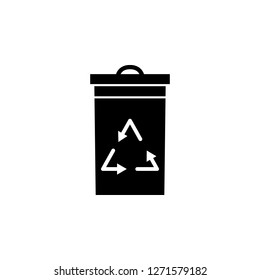 trash box, recycle icon on white background. Can be used for web, logo, mobile app, UI, UX