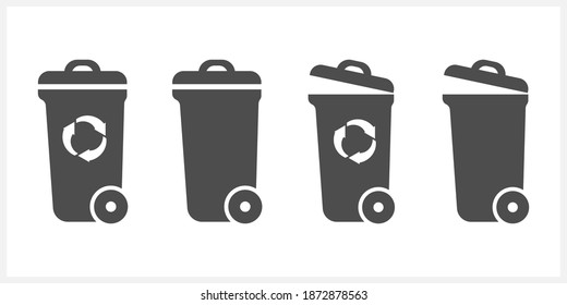 Trash box set icon. Recycled symbol. Vector stock illustration. EPS 10