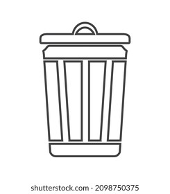 Trash box thin icon on white background