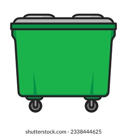 Trash box vector icon.Color vector icon isolated on white background trash box.