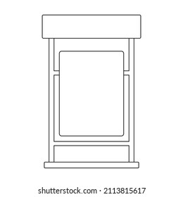Trash box vector icon.Outline vector icon isolated on white background trash box.