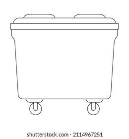 Trash box vector icon.Outline vector icon isolated on white background trash box.