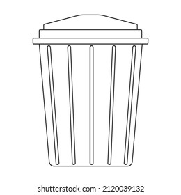 Trash box vector icon.Outline vector icon isolated on white background trash box.