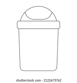 Icono de vector de caja de seguimiento.Icono de vector de contorno aislado en la caja de papelera de fondo blanco.