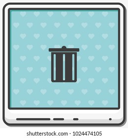 Trash bucket flat vector icon. Bin illustration.