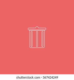 Trash bucket icon. Bin illustration.