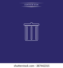 Trash bucket icon. Bin illustration.