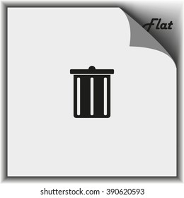 Trash bucket icon. Bin illustration.