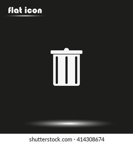 Trash bucket icon. Bin illustration.