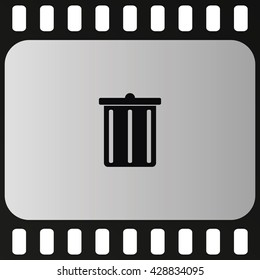 Trash bucket icon. Bin illustration.