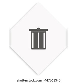 Trash bucket icon. Bin illustration.