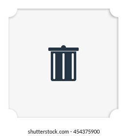 Trash bucket icon. Bin illustration.