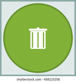 Trash bucket icon. Bin illustration.