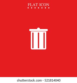 Trash bucket icon. Bin illustration.