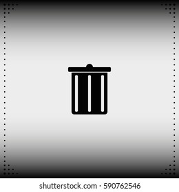 Trash bucket icon. Bin illustration.
