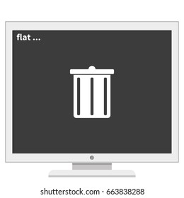 Trash bucket icon. Bin illustration.