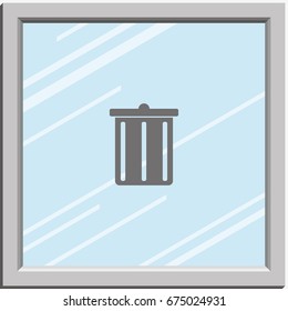 Trash bucket icon. Bin illustration.