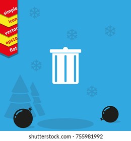 Trash bucket icon. Bin illustration.