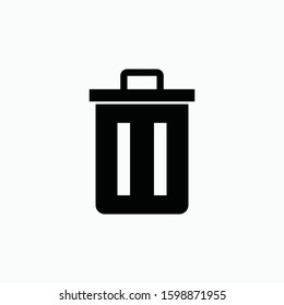 trash bucket icon vector sign symbol isolated