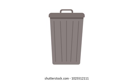Trash bucket isolated vector illustration