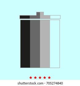 Trash bucket  set icon .