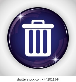 trash button icon. Social media design. vector graphic 