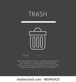 Trash button web icon flat design