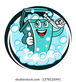 Logotipo de limpieza del cubo de basura