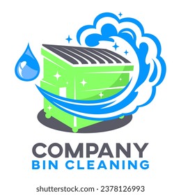 Trash can bin cleaning logo