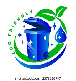 Trash can bin cleaning logo