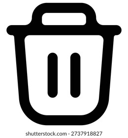 Trash can bin delete garbage waste recycle removal icon designed as fully editable vector ideal for software interface branding mobile app and website data management graphics