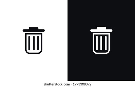 Trash puede, bin, borrar ilustración vectorial de icono.