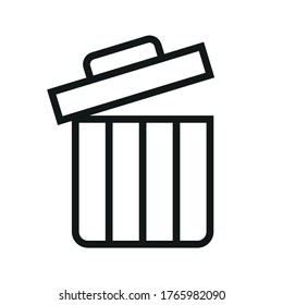 Trash Can Bin Icon Vector EPS 8 on White Background