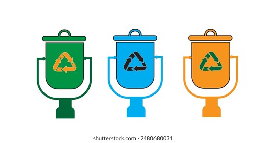 trash can bin Plastic containers for garbage of different type
