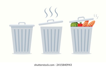 trash can bin vector illustration