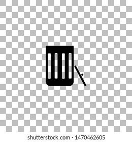 Trash can. Black flat icon on a transparent background. Pictogram for your project